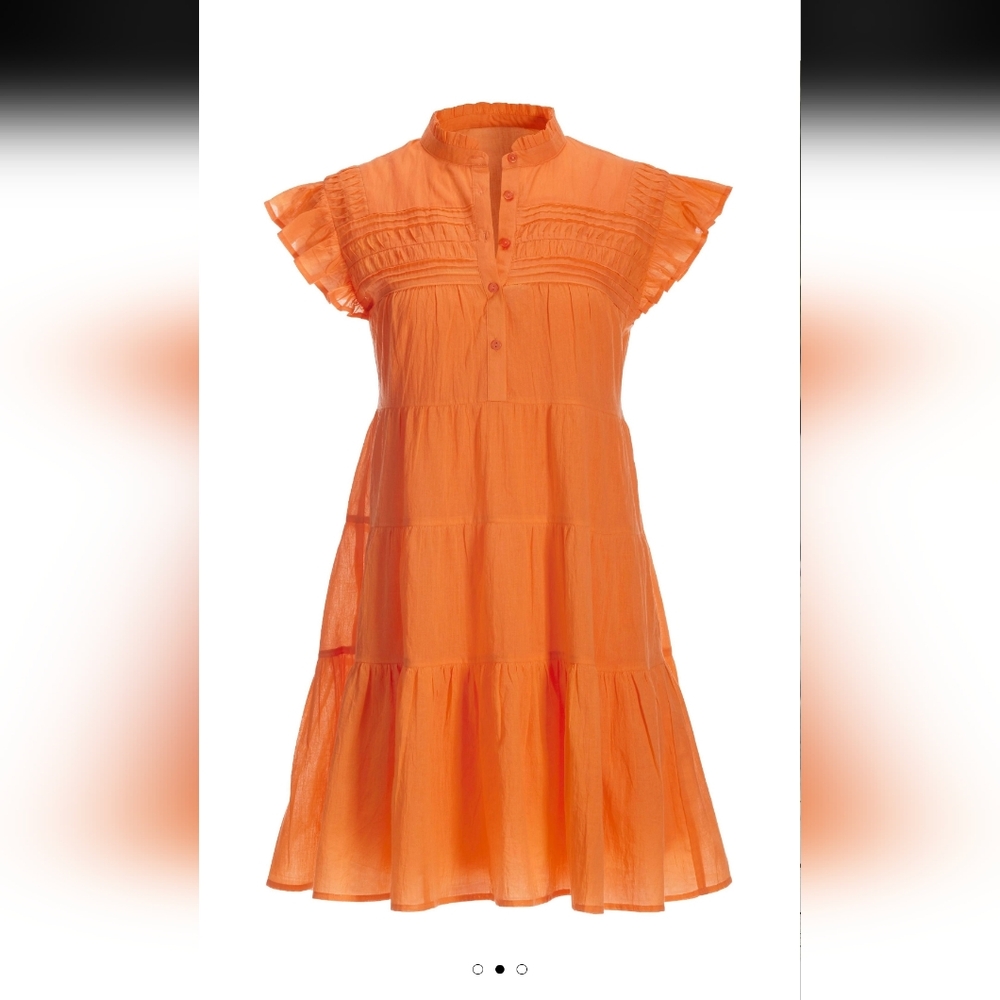 BOSTON PROPER Women’s Size S Shift Dress Cotton Orange Mini